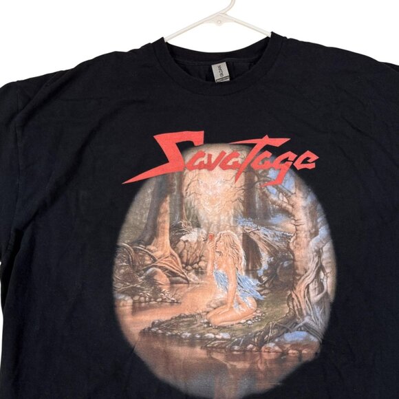 Savatage Edge of Thorns T-Shirt 2XL Black Heavy Metal Band Tee Gildan Reprint - Picture 2 of 10